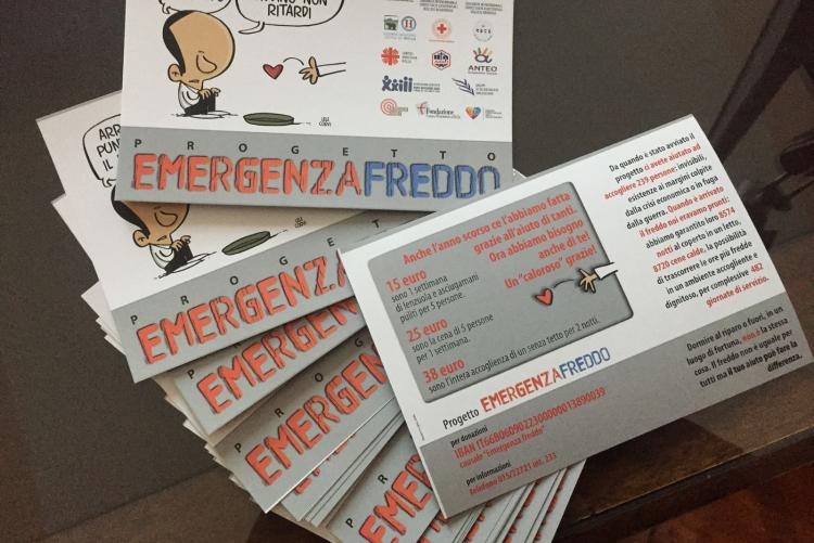 Le cartoline per la raccolta fondi a favore di Emergenza Freddo