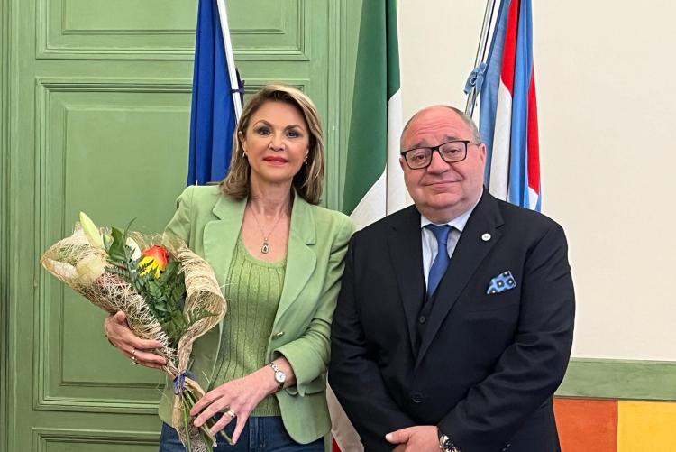 Il Prefetto Silvana D'Agostino con il sindaco di Biella
