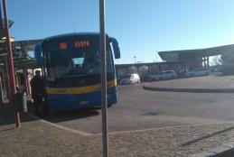 Il capolinea del bus per Oropa a Biella San Paolo
